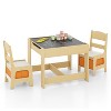 Costzon Kids Table and Chair Set, 3-in-1 Wooden Activity Table with Storage Drawer & Detachable Top for Drawing, Reading, Craft (Natural) - 4 of 4