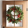28" Mixed Greenery and Cedar with Pinecones and Red Berries Artificial Christmas Wreath Green - Wondershop™: Unlit, Indoor/Outdoor Use - 2 of 3
