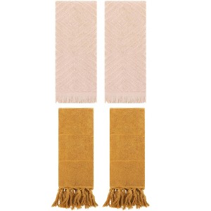 REGALWOVEN 4 Packs Cotton Soft and Absorbent Bathroom Turkish Hand Towels with tassel - 1 of 4