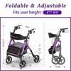 JUJABU Foldable Rollator Walker with Seat, 8'' Wheels, 6-Position Height, Aluminum & Carbon Steel - 2 of 4