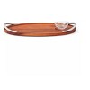 Nambe Braid Acacia Wood Serving Board with Glass Dipping Dish, 18 Inch, Espresso Silver - 4 of 4
