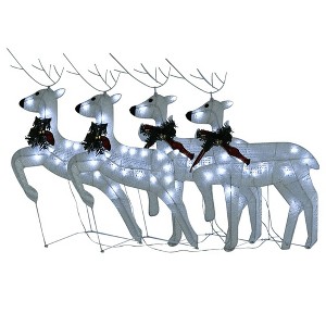 vidaXL Christmas Reindeers Decoration Christmas Lighting Display with LEDs - White 4 - 1 of 4