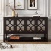 Elegant Retro Console Table/Storage Cabinet/Sideboard with Mirrored Doors, Spacious Shelves, and Durable Acacia Wood Legs - 2 of 4