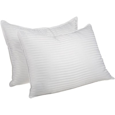 Microfiber Medium Density Striped Pillow, Set of 2 by Blue Nile Mills