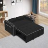 3-in-1 Velvet Sleeper Sofa Bed with USB Port, Cupholders & Storage, Includes 2 Pillows, for Living Room - 2 of 4