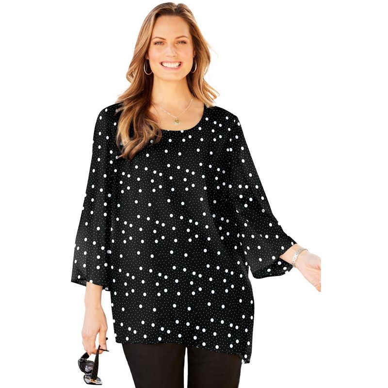 Catherines Women's Plus Size Art-To-Wear Blouse, 1 of 3