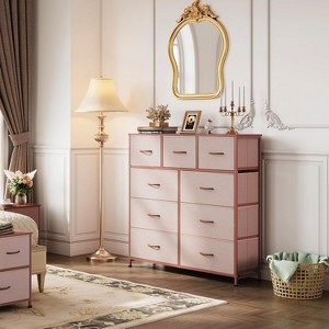 GALAXHERO Dresser 9-Drawer Fabric Storage Tower Chest for Bedroom, Hallway, Closet with Fabric Bins, Steel Frame, Wood Top, Easy Pull Handle - 1 of 1