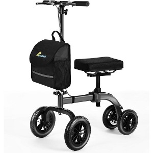 JUJABU All-Terrain Collapsible Knee Walker for Adults with Basket and Dual Brakes, Crutch Alternative for Foot, Leg & Ankle Injuries - 1 of 4