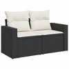 vidaXL 9 Piece Patio Sofa Set with Cushions Black Poly Rattan - Black and Cream without storage - 3 of 4