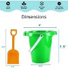 4E's Novelty 7" Beach Buckets and Shovels Set for Kids - Strong Large Sand Bucket for Toddler Beach Toys for Kids 3-10, Sand Toys for Kids 6-10 - 2 of 4
