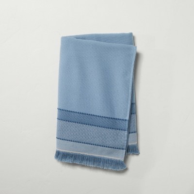 Fouta Striped Bath Towel Faded Blue - Hearth & Hand™ with Magnolia