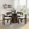 Akoasm Modern Upholstered Wooden Dining Boucle Chairs With Open Back - 3 of 4