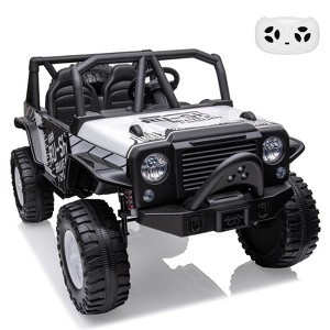 2 Seater Ride On Truck Car, 24V Battery Powered Kids Car with Remote Control, 19" Extra Wide Seat - 1 of 4