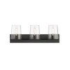 Callista 3-Light Vanity Light - Matte Black Glass Fixture, Dimmable, 27.5" Wide - 2 of 4