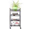Karl Home 4 Tier Organizer Metal Rolling Storage Shelving Rack Kitchen Wire Shelf - 3 of 4