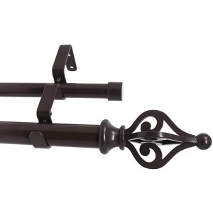 Urbanest Portia Manhattan 1-inch 3-4 inch Double Drapery Curtain Window Rod Set - 1 of 4