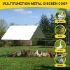 Large Walk-In Metal Chicken Coop, 6.6' x 9.8' x 6.6', Galvanized Chicken Run with Waterproof Cover, Double Door, Outdoor Yard/Farm Pen - 3 of 4