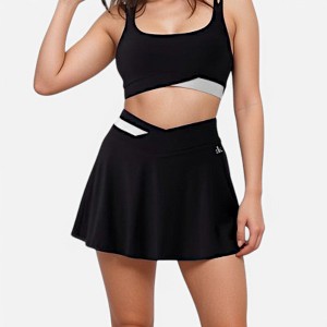 Anna-Kaci Active Women's Athletic Skort with Contrast Waistband and Flowing A-Line Design - 1 of 4