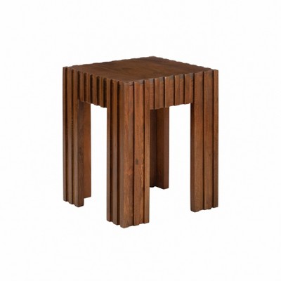 MH London Fritz 22" Solid Wood End Table Square Top in Walnut