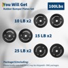 Bumper Plates, Olympic Weight Plates - 2-Inch Rubber High Bounce Set (One pair each of 10, 15, and 25 pounds) - 2 of 4