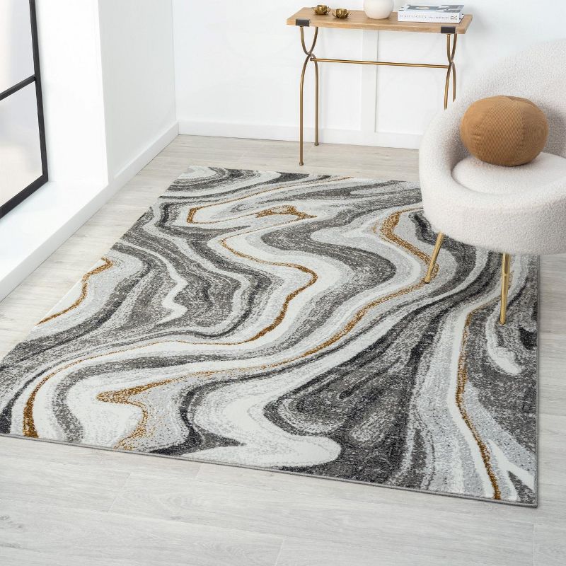 Luxe Weavers Marble Patterned Abstract Swirl Area Rug, 1 of 12