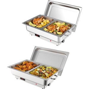 2 Pack Electric Chafing Dish Buffet Set, 9QT Food Servers and Warmers, Stainless Steel Commercial Catering Food Warmers for Party Wedding Banquet - 1 of 4