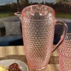 Gulches 2.5 Quarts Water Pitcher with Lid - Diamond Cut Unbreakable Plastic, BPA Free, Drink/Juice Pitcher with Spout,Pink - 4 of 4
