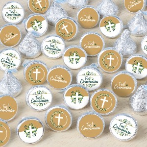 Big Dot of Happiness First Communion Elegant Cross - Religious Party Small Round Candy Stickers - Party Favor Labels - 324 Count - 1 of 4