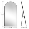 Beautyolove 32 in. W. x 71 in. H Classic Arched Black Aluminum Alloy Framed Full Length Mirror Wall Mounted or Standing Floor Mirror - 2 of 4