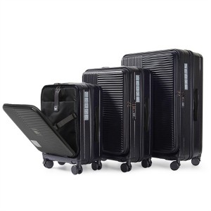 BEAFUP 3-Piece Hard Shell Luggage Set with Front Opening, TSA Approved Lock, Hardshell Suitcase - Black, 20", 24", 28" for Travel - 1 of 4