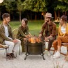 Outsunny 30" Outdoor Fire Pit Grill, Portable Steel Wood Burning Bowl, Cooking Grate, Poker, Spark Screen Lid for Patio, Camping, Bronze Colored - 3 of 4