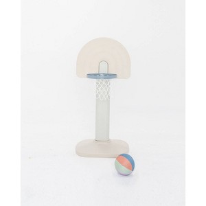 SMOL Basketball Hoop Neutral/Blue with Colorblock Plush Ball - Rainbow Backboard - 1 of 4