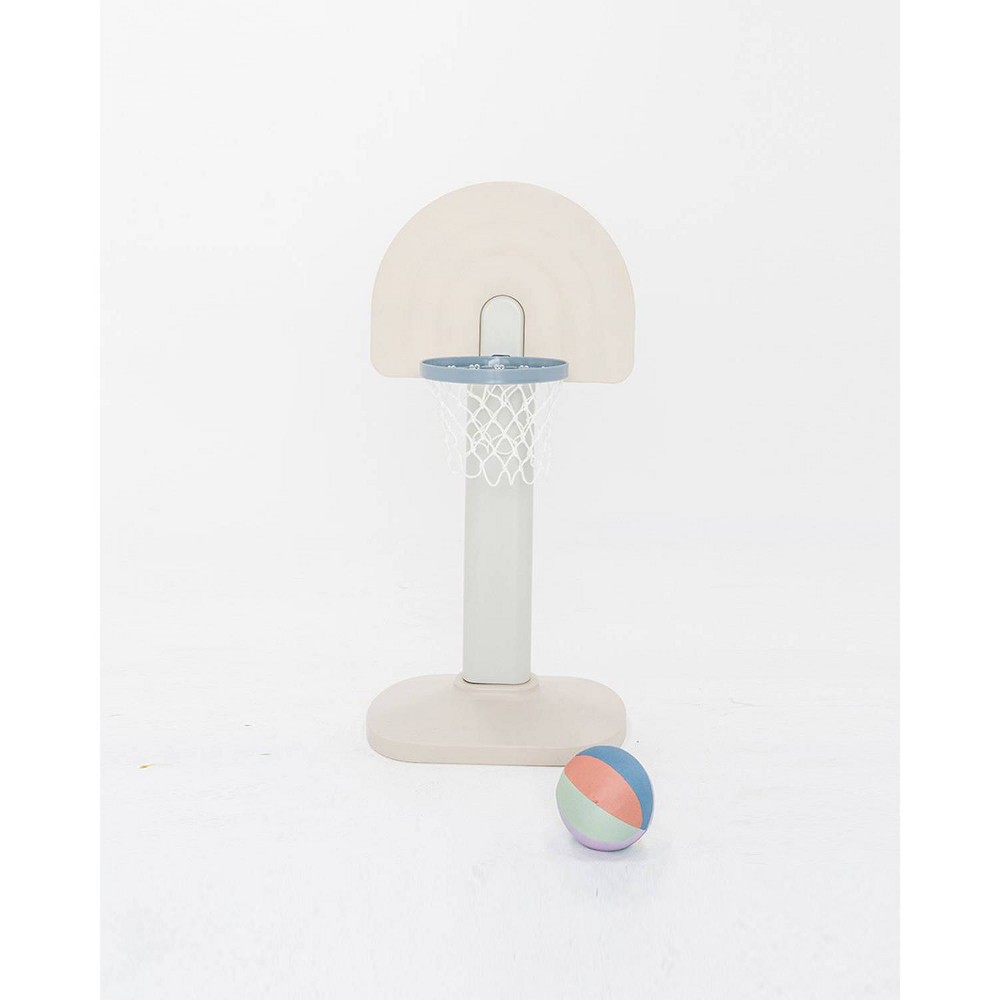 SMOL Basketball Hoop Neutral/Blue with Colorblock Plush Ball - Rainbow Backboard
