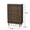 Mid-Century Modern Nordic 5-Drawer Chest of Drawers, Faux Wood Dresser with Rubberwood Legs, Bedroom Storage Cabinet - Christopher Knight Home - 3 of 4
