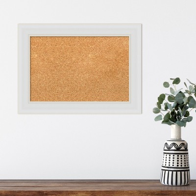 Soft White Framed Corkboard with Natural Cork 18x12