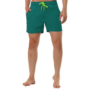 TATT 21 Men's Summer Holiday Mesh Lining Drawstring Waist Solid Board Shorts - 1 of 4