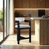 Meridian Furniture,Sacha Grey Linen Textured Fabric Stool - 2 of 4