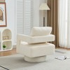 Ridstar Beige Square Swivel Accent Chair with Open Back,360 Degree Rotation, Lounge Club Chair with Removable Back Cushion - 3 of 4