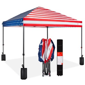 Best Choice Products 8x8ft Easy Setup Pop Up Canopy w/ 1-Button Setup, Wheeled Case, 4 Weight Bags - 1 of 4