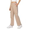 Women's Elastic Waist Solid Pocket Casual Knitted Wide Leg Pants - 3 of 4