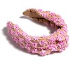 Shiraleah Tufted Straw Knotted Headband, Pink - 3 of 4
