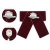 INSPIRE CHIC Women's Velvet Sweet Bowknot Brooch Rhinestone Pin Collar Bow Ties with Beads - 3 of 4