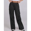 Women's Loose Fit Wide Leg Pants Elastic Waist Straight Cut Casual Lounge Pants - 4 of 4