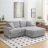 CENGHU 82 Inches Corduroy Sofa, Sectional Sofa, Storage Feet +4 Throw Pillows, L Shaped Sofa Couches for Living Room, Office - 2 of 4