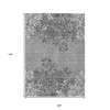 Gray Charcoal And Ivory Floral Washable Indoor Outdoor Area Rug - 3 of 4