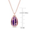 EVERLY JEWELRY | Rose Plated Sterling Silver 2 3/4 CT TGW Amethyst Cage Pendant with Chain - 18 inch - 4 of 4