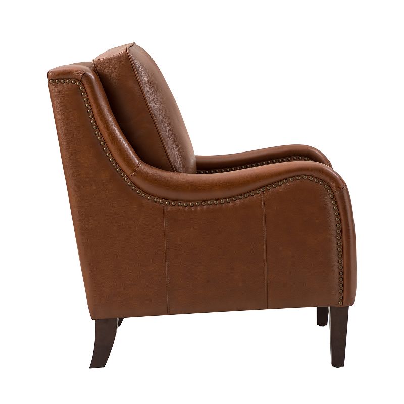 Regina 27.56" Wide Genuine Leather Armchair with Removable Cushions and English Arms  | ARTFUL LIVING DESIGN, 3 of 11