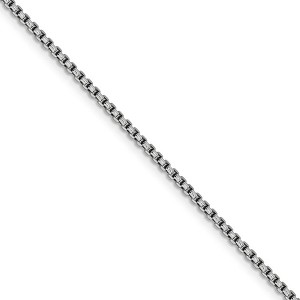 Black Bow Jewelry 1.75mm 14k White Gold Hollow Round Box Chain Necklace - 1 of 4