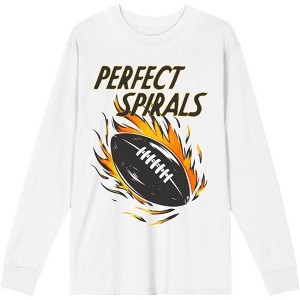 "Perfect Spirals" Flaming Football Adult Long Sleeve Tee - 1 of 2