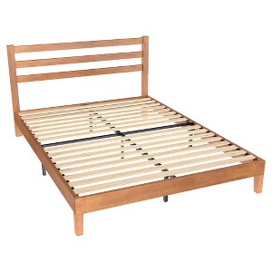 ELJGET Twin Solid Wood Bed Frame with Headboard, Strong Wooden Slats, 1100 lbs Weight Support, Quiet Structure, No Box Spring Required - 1 of 4